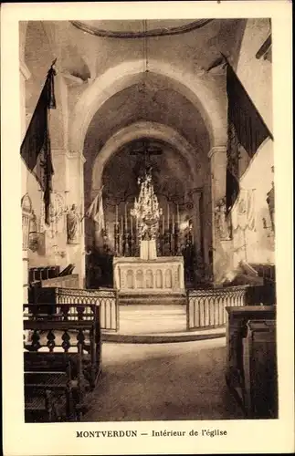 Ak Montverdun Loire, Intérieur de l'Église