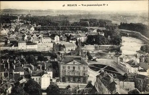 Ak Meaux Seine et Marne, Vue panoramique