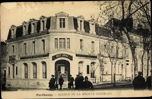 Ak Parthenay Deux Sevres, Agence de la Societé Generale