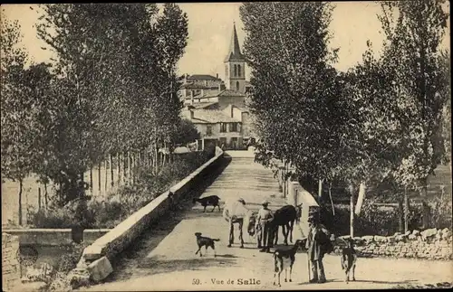 Ak Salle Deux Sevres, Eglise, Rue