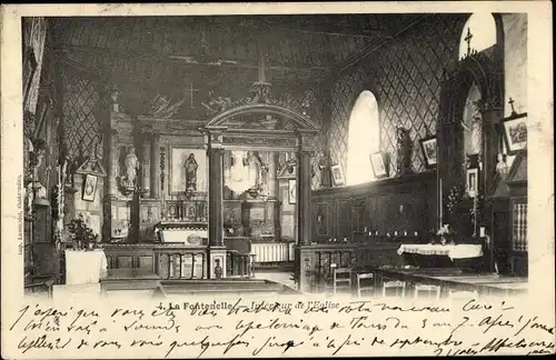 Ak La Fontenelle Loir et Cher, Intérieur de l'Eglise