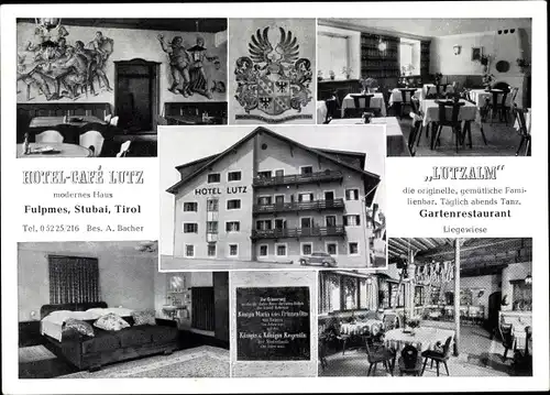 Ak Fulpmes in Tirol, Hotel Café Lutz, Lutzalm