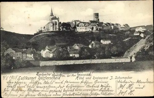Ak Reifferscheid Hocheifel, Hotel Restaurant J. Schumacher, Kirche