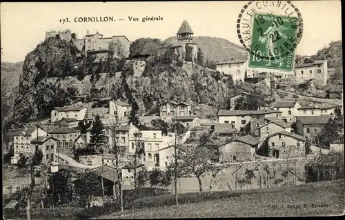 Ak Cornillon Loire, Vue générale, Blick auf den Ort