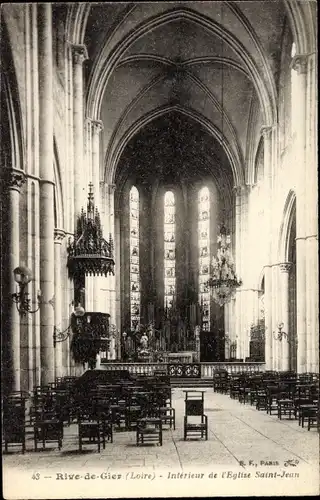 Ak Rive de Gier Loire, Intérieur de l'Église Saint Jean