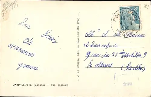 Ak Jainvillotte Vosges, Vue générale