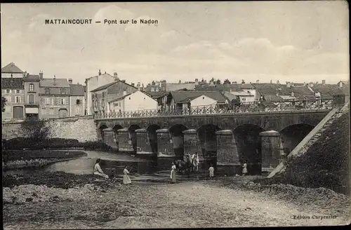 Ak Mattaincourt Vosges, Pont sur le Nadon