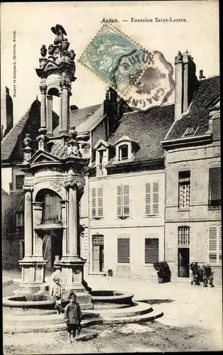 Ak Autun Saône-et-Loire, Fontaine Saint Lazare