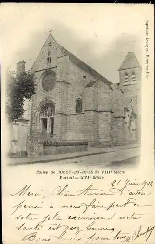 Ak Rozoy en Brie Seine et Marne, Eglise