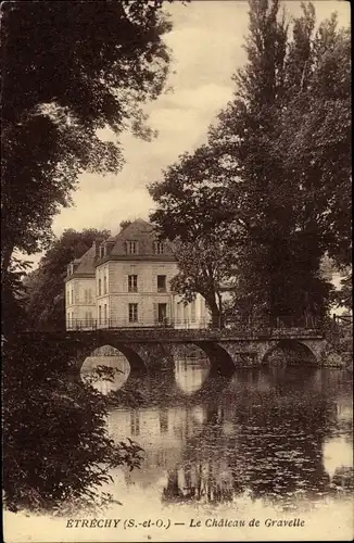 Ak Etrechy Essonne, Vue du Château de Gravelle