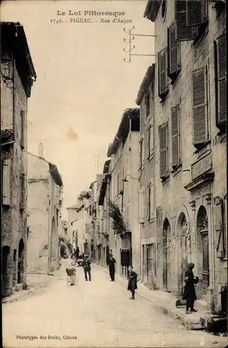 Ak Figeac Lot, Rue d'Anjou