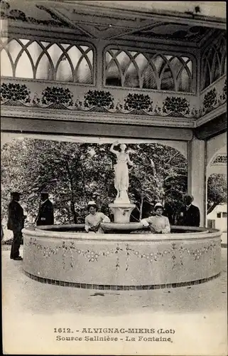 Ak Alvignac Miers Lot, Source Salinière, La Fontaine