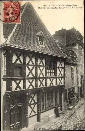 Ak Montlucon Allier, Grand'Rue, Maison remarquable des XVe et XVIe siècles