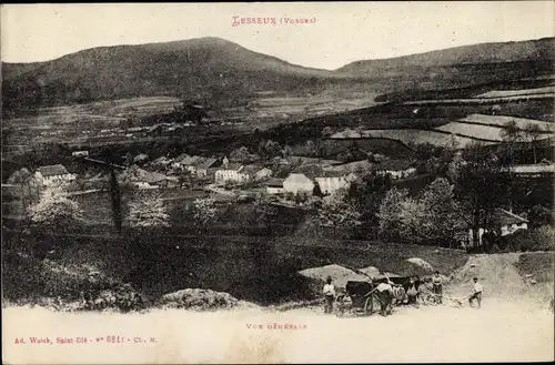 Ak Lesseux Vosges, Vue générale