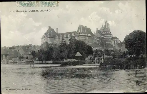 Ak Durtal Maine et Loire, Vue du Château