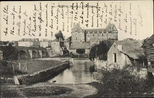 Ak Durtal Maine et Loire, chateau, Vue générale