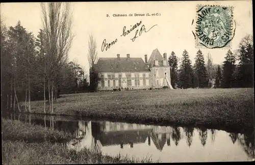 Ak Droue Loir et Cher, Vue du Château