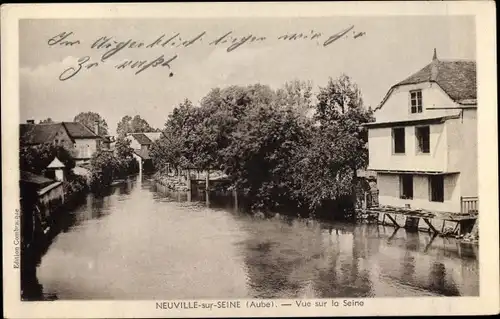 Ak Neuville sur Seine Aube, Vue sur la Seine