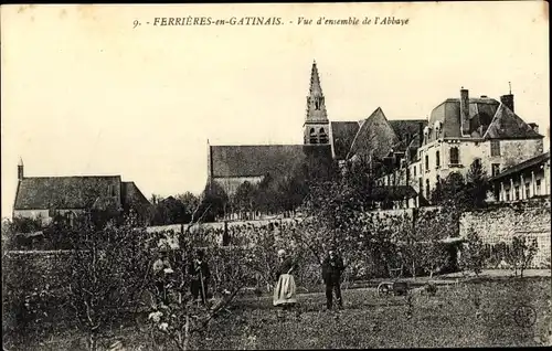 Ak Ferrières en Gatinais Loiret, Vue d'ensemble de l'Abbaye