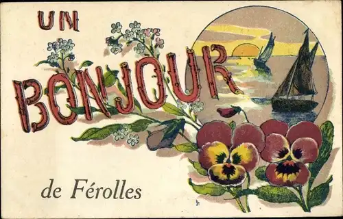 Buchstaben Ak Férolles Loiret, Un Bonjour