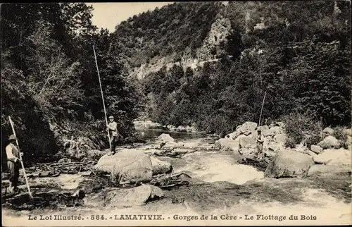 Ak Lamativie Lot, Gorges de la Cère, Flottage du Bois