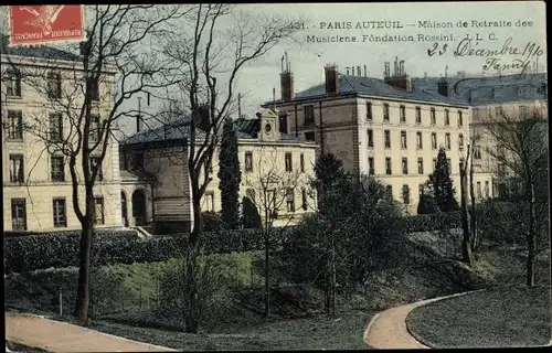 Ak Paris XVI. Auteuil, Maison de retraite des musiciens, Fondation Rossini