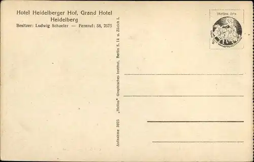 Ak Heidelberg am Neckar, Hotel Heidelberger Hof, Ludwig Schaefer