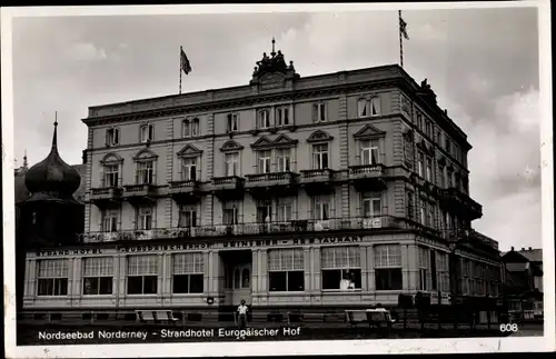 Ak Norderney in Ostfriesland, Strandhotel Europäischer Hof