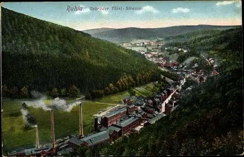 Ak Ruhla in Westthüringen, Gebrüder Thiel Straße, Panorama