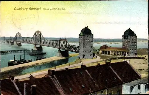 Ak Ruhrort Duisburg Nordrhein Westfalen, Neue Rheinbrücke