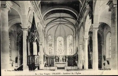 Ak Fraize Vosges, Intérieur de l'Église