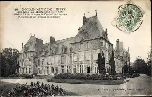 Ak Notre Dame de Liesse Aisne, Château  de Marchain