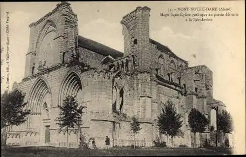 Ak Mont Notre Dame Aisne, L'Église