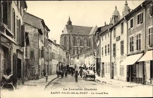 Ak St. Nicolas de Port Meurthe et Moselle, La Grand'Rue