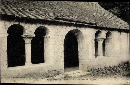 Ak Gaubertin Loiret, Les Arcades de l'Église