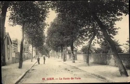 Ak Gien Loiret, La Route de Paris