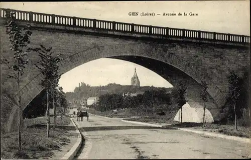 Ak Gien Loiret, Avenue de la Gare