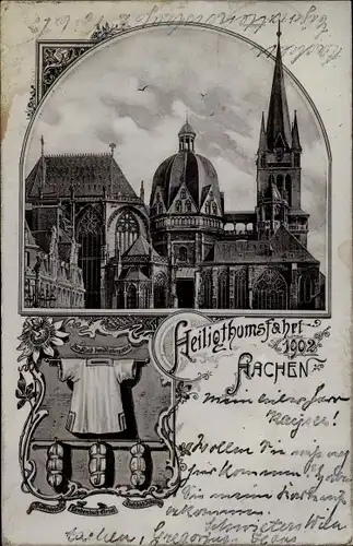 Ak Aachen in Nordrhein Westfalen, Dom, Kleid der Mutter Gottes