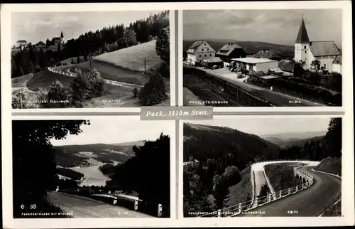 Ak Pack Steiermark Österreich, Teilansichten, Straßen, Kirche