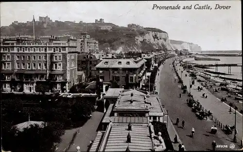 Ak Dover South East, Promenade and Castle