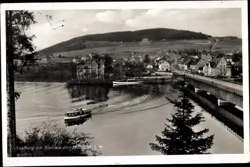 Ak Saalburg Ebersdorf in Thüringen, Stausee der Bleilochsperre