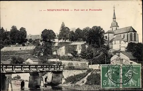 Ak Neufchâteau Lothringen Vosges, Pont vert et Promenades