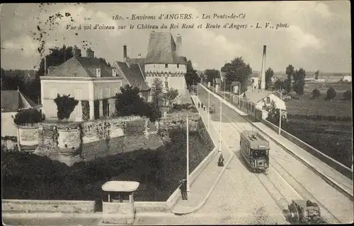 Ak Les Ponts de Ce Maine et Loire, Tramway, le Pont