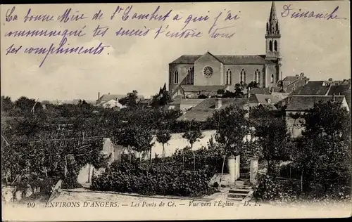 Ak Les Ponts de Ce Maine et Loire, L'Église