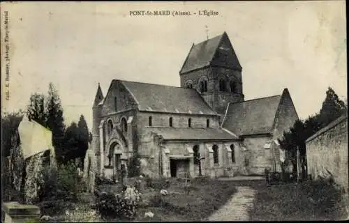 Ak Pont Saint Mard Aisne, L'Eglise