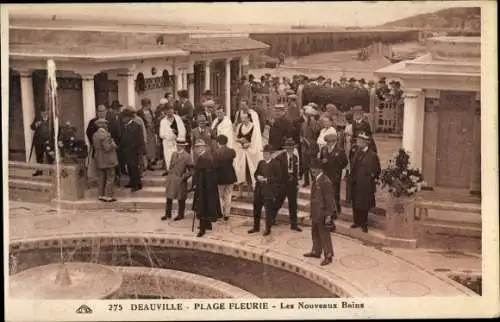 Ak Deauville Calvados, Plage Fleurie, Les nouveaux Bains