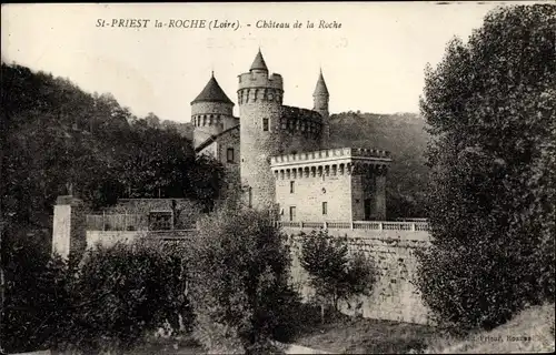 Ak Saint Priest la  Roche Loire, Château de la Roche