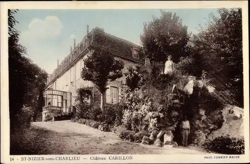 Ak Saint Nizier sous Charlieu Loire, Château Carillon