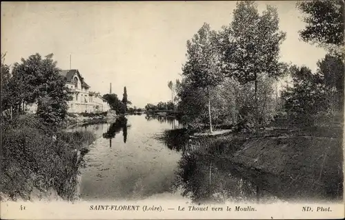 Ak Saint Florent Loire, Le Thouet vers le Moulin