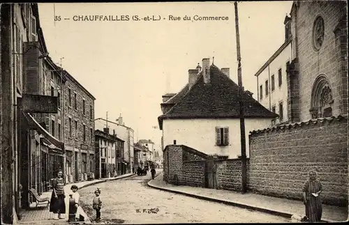 Ak Chauffailles Saône-et-Loire, Rue du Commerce